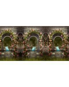Arch Flower Grass Plant Computer Printed Dance Recital Scenic Backdrop ACP-735