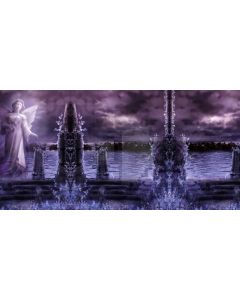 Sea Sculpture Stair Stone Computer Printed Dance Recital Scenic Backdrop ACP-752