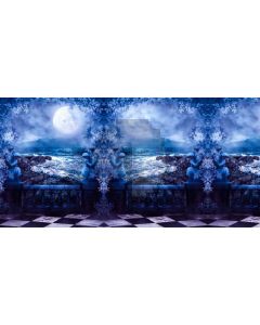 Blue Flower Balcony Flower Computer Printed Dance Recital Scenic Backdrop ACP-757