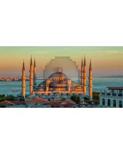 Castle Sea Sunset Plant House Computer Printed Dance Recital Scenic Backdrop ACP-760