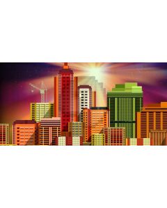 Building Sun Light Computer Printed Dance Recital Scenic Backdrop ACP-765