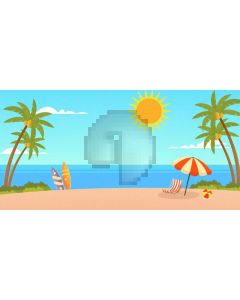 Sea Beach Sun Tree Computer Printed Dance Recital Scenic Backdrop ACP-769