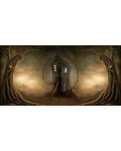 Tree Smoke Wood House Computer Printed Dance Recital Scenic Backdrop ACP-775
