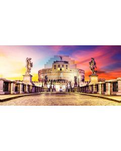 Castle Bronze Statue Pillar Computer Printed Dance Recital Scenic Backdrop ACP-794