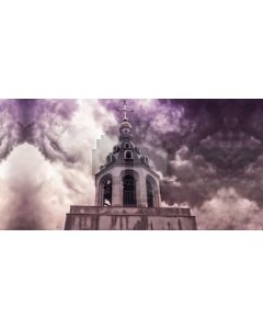 Smoke Top Of The Tower Computer Printed Dance Recital Scenic Backdrop ACP-796