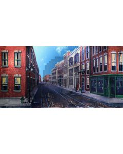 Street House Window Sky Cloud Computer Printed Dance Recital Scenic Backdrop ACP-822