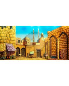 Arch Brick Wall Door Computer Printed Dance Recital Scenic Backdrop ACP-830