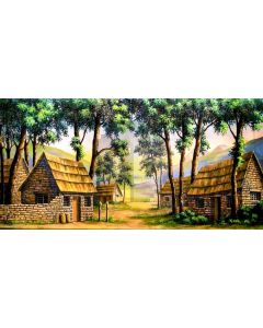 House Tree Plant Wood Computer Printed Dance Recital Scenic Backdrop ACP-832