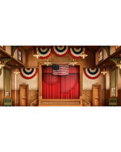 Flag Wood Door Curtain Window Computer Printed Dance Recital Scenic Backdrop ACP-834