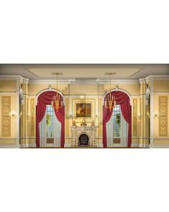 Curtain Window Ceiling Lamp Painting Fireplace Computer Printed Dance Recital Scenic Backdrop ACP-841