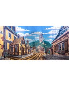 House Cloud Tree Castle Computer Printed Dance Recital Scenic Backdrop ACP-843