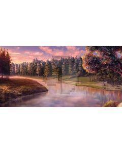 Tree Sea Grass Sunset Computer Printed Dance Recital Scenic Backdrop ACP-857