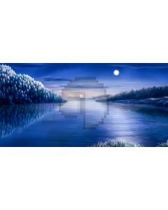 River Moon Tree Computer Printed Dance Recital Scenic Backdrop ACP-863
