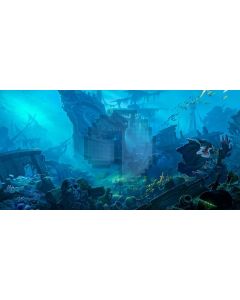 Boat Fish Grass Underworld Computer Printed Dance Recital Scenic Backdrop ACP-868