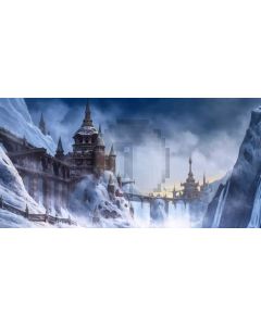 Snow House Pillar Sky Computer Printed Dance Recital Scenic Backdrop ACP-893