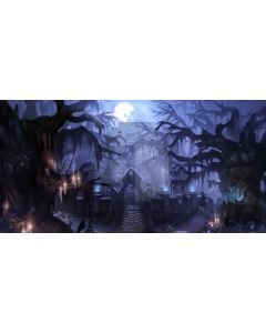 Arch Stair Moon Tree Computer Printed Dance Recital Scenic Backdrop ACP-895