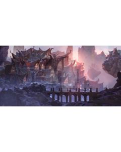 House Arch Pillar Sunset Computer Printed Dance Recital Scenic Backdrop ACP-900