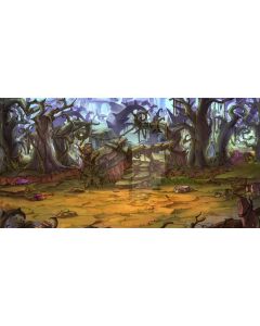 Tree Stone Plant Computer Printed Dance Recital Scenic Backdrop ACP-904