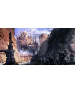 Castle Cloud Mountain Tree Computer Printed Dance Recital Scenic Backdrop ACP-907