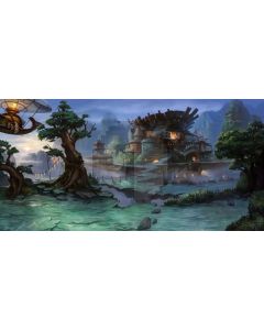 House Tree Plant Light Computer Printed Dance Recital Scenic Backdrop ACP-909