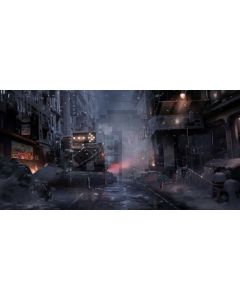 House Falling Snow Light Computer Printed Dance Recital Scenic Backdrop ACP-912
