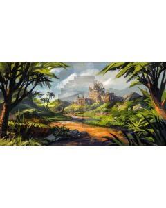 Tree Castle Cloud Computer Printed Dance Recital Scenic Backdrop ACP-914