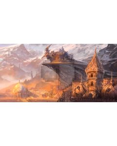 Mountain House Sunset Computer Printed Dance Recital Scenic Backdrop ACP-917