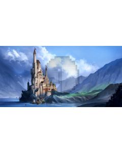 Castle Cloud Mountain Computer Printed Dance Recital Scenic Backdrop ACP-918