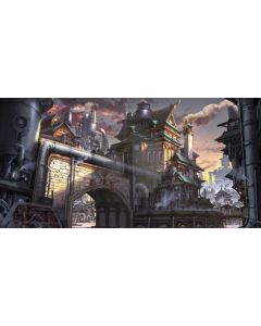 Arch Castle Smoke Computer Printed Dance Recital Scenic Backdrop ACP-922