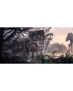 House Tree River Plant Computer Printed Dance Recital Scenic Backdrop ACP-925