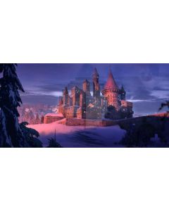 Castle Snow Night Computer Printed Dance Recital Scenic Backdrop ACP-926