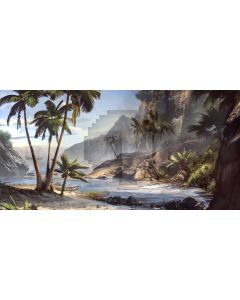 Tree Mountain River Computer Printed Dance Recital Scenic Backdrop ACP-936