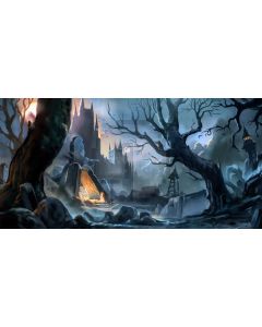 Tree Dark Stone Computer Printed Dance Recital Scenic Backdrop ACP-951