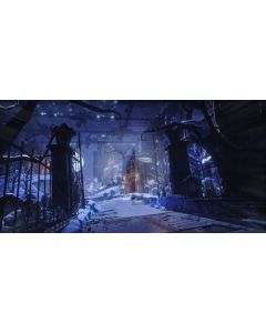 Night Snow Door House Computer Printed Dance Recital Scenic Backdrop ACP-957