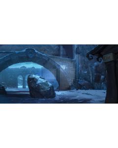 Arch Stone Brick Computer Printed Dance Recital Scenic Backdrop ACP-966