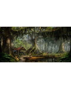 Tree Grass Road Computer Printed Dance Recital Scenic Backdrop ACP-976