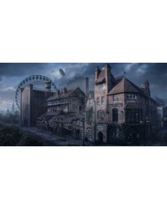 Building Dark Computer Printed Dance Recital Scenic Backdrop ACP-984