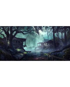 Tree House Fog Computer Printed Dance Recital Scenic Backdrop ACP-990