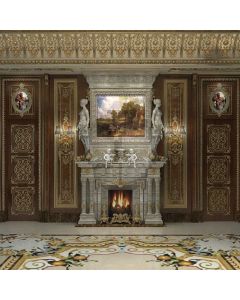 Glory Rococo Fireplace Computer Printed Photography Backdrop AUT-004