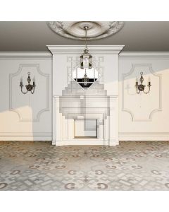 Modern Ceiling Lamp Fireplace Computer Printed Photography Backdrop AUT-009