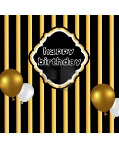 Birthday Balloon Yellow Black Computer Printed Photography Backdrop AUT-051