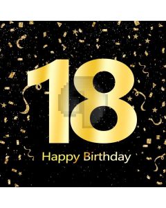 Birthday Yellow Black Computer Printed Photography Backdrop AUT-054