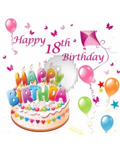 Birthday Cake Balloon Computer Printed Photography Backdrop AUT-069