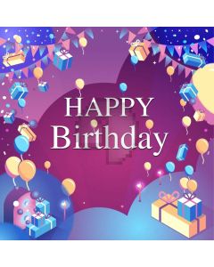Birthday Present Balloon Computer Printed Photography Backdrop AUT-072