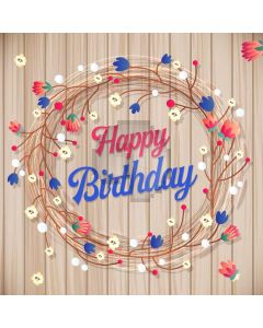 Birthday Wood Flower Computer Printed Photography Backdrop AUT-076