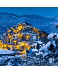 House Light Mountain Snow Computer Printed Photography Backdrop AUT-123