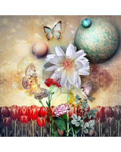 Flower Ball Butterfly Computer Printed Photography Backdrop AUT-127