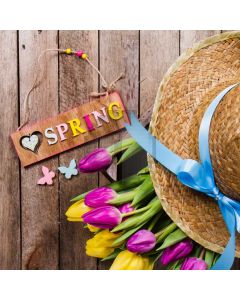 Wood Wall Flower Cap Computer Printed Photography Backdrop AUT-139