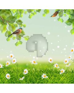 Grass Flower Bird Computer Printed Photography Backdrop AUT-144