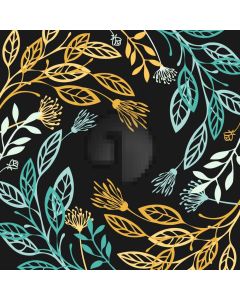 Gold Blue Flower Computer Printed Photography Backdrop AUT-147